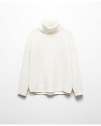 Mango - Rolled Neck Cable Sweater - Lyst