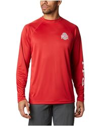 Columbia - Ohio State Buckeyes Terminal Tackle Omni-shade Raglan Long Sleeve T-shirt - Lyst