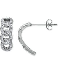 Giani Bernini - Cubic Zirconia Pavé Chain Link Half Hoop Earrings, Created For Macy's - Lyst