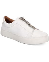 frye lena zip low white