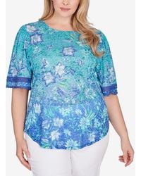 Ruby Rd. - Plus Size Ombre Bali Floral Top - Lyst