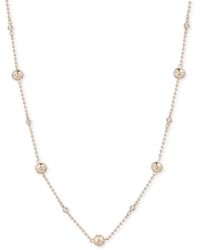 Lauren by Ralph Lauren - Gold-tone Pave Bead Station Collar Necklace - Lyst