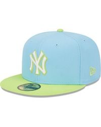 KTZ - Light Blue, Neon Green New York Yankees Spring Basic Two-tone 9fifty Snapback Hat - Lyst