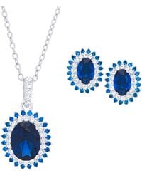 Macy's - 2-pc. Lab Grown Blue And Lab Grown White (3.36 Ct. T.w. - Lyst