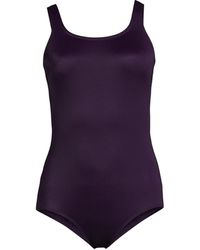 Lands' End - Long Chlorine Resistant Soft Cup Tugless Sporty One Piece Swimsuit - Lyst