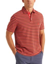 Nautica - Striped Pique Short Sleeve Polo Shirt - Lyst