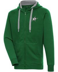 Antigua - Kelly Green Dallas Stars Metallic Logo Victory Full-zip Hoodie - Lyst