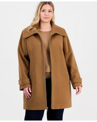 Michael Kors - Michael Plus Size Collared Zip-front Coat - Lyst