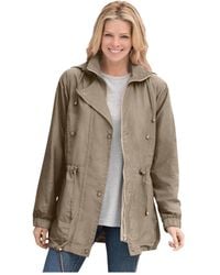 Woman Within - Plus Size Fleece-lined Taslon Anorak - Lyst