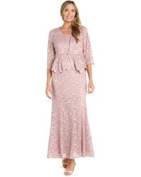 R & M Richards - Petite 2-pc. Metallic-lace Gown & Jacket Set - Lyst