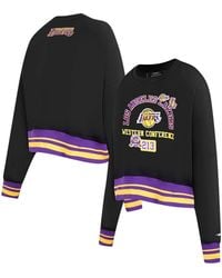 Pro Standard - Los Angeles Lakers Area Code Cropped Pullover Sweatshirt - Lyst