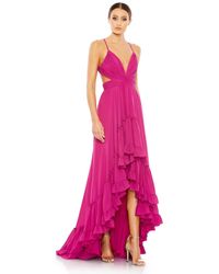 Mac Duggal - Pleated Tiered Cut Out Sleeveless Gown - Lyst