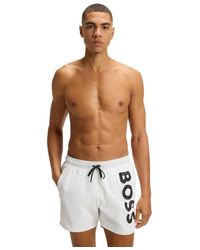 BOSS - Boss By Contrast-logo Swim Shorts - Lyst