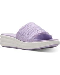Clarks - Drift Petal Lilac Slip-on Platform Slide Sandals - Lyst
