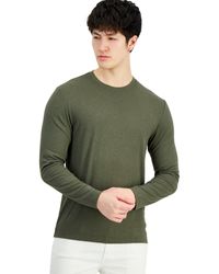 INC International Concepts - Long-sleeve Crewneck Variegated Rib Sweater - Lyst