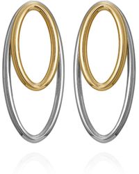 Vince Camuto - Two-tone Double Oval Hoop Earrings - Lyst
