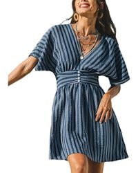 CUPSHE - Here For It Striped Mini Beach Dress - Lyst