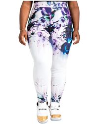Poetic Justice - Plus Size Curvy Fit Active Floral Print Poly Tricot legging - Lyst