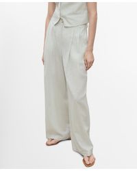 Mango - Straight-fit Linen-blend Suit Pants - Lyst