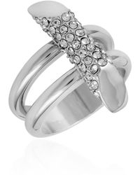 Vince Camuto - Tone Pave Glass Stone Ring - Lyst