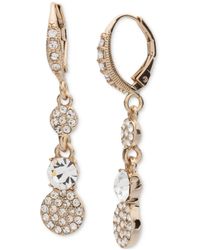 Givenchy - Gold-tone Crystal Pave Double Drop Earrings - Lyst