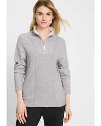 Olsen - 1/4 Zip Mock Neck Sweater - Lyst