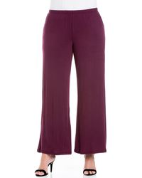 24seven Comfort Apparel - Plus Size Elastic Waist Flared Leg Palazzo Pants - Lyst