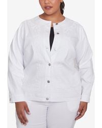 Ruby Rd. - Plus Size Stretch Denim Embroidered Jacket - Lyst