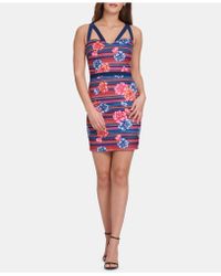 guess embroidered bodycon dress