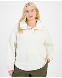 Planet Heart - Trendy Plus Size Quarter-snap Fleece - Lyst