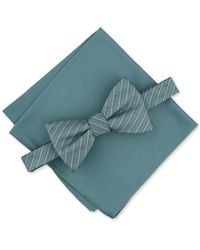 Alfani - Ozark Stripe Bow Tie & Dot Pocket Square Set - Lyst