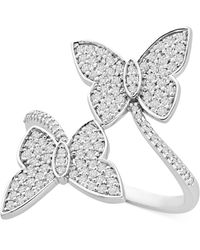 Wrapped in Love ? Diamond Butterfly Bypass Statement Ring (1/2 Ct. T.w.) In 14k White Gold, Created For Macy's - Multicolor