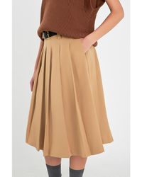 English Factory - Low Waist Pleated Midi Skirt - Lyst