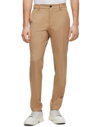 BOSS - Boss By Slim-fit Micro-patterned Performance-stretch Cloth Trousers - Lyst