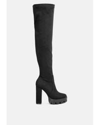 LONDON RAG - Maple Faux Suede Over The Knee Boots - Lyst