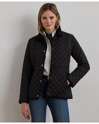 Ralph Lauren - Petite Faux-sherpa-collar Quilted Coat - Lyst