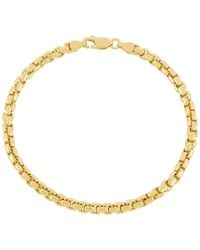 Italian Silver - Solid Box Chain Bracelet - Lyst