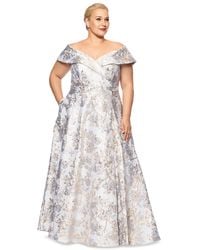 Xscape - Plus Size Off-the-shoulder Brocade Ball Gown - Lyst