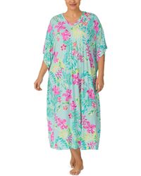 Ellen Tracy - Plus Size Floral V-neck Caftan Nightgown - Lyst