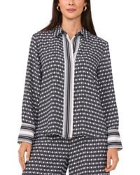 Vince Camuto - Printed Long-sleeve Button-front Top - Lyst