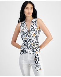 INC International Concepts - Belted Sleeveless Wrap Top - Lyst