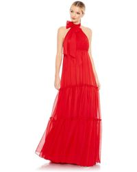 Mac Duggal - Ieena Ruched Tie High Neck Bow A Line Gown - Lyst