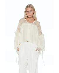 Alexia Admor - Indigo Lace Cotton Blouse - Lyst