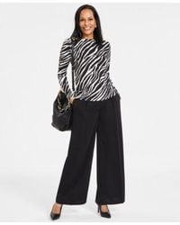 INC International Concepts - Zip Trim Long Sleeve Top Pleated Wide Leg Trousers Louiey Hobo Bag Created For Macys - Lyst