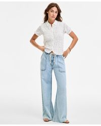 Lucky Brand - Patch Pocket Drawstring-waist Wide-leg Jeans - Lyst