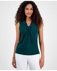 Kasper - Sleeveless Knot Front Jersey Top - Lyst