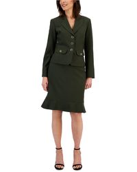 Le Suit - Three-button Jacket & Flounce-hem Skirt, Regular & Petite - Lyst