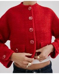 Mango - Jewel Buttons Tweed Jacket - Lyst