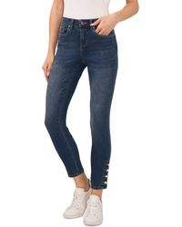 Cece - Imitation-pearl-trim High-rise Skinny Jeans - Lyst