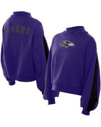 KTZ - Baltimore Ravens Sport Night Mock Neck Balloon Sleeve Pullover Sweatshirt - Lyst